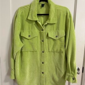 Wild Fable Bright Green Corduroy Utility Jacket